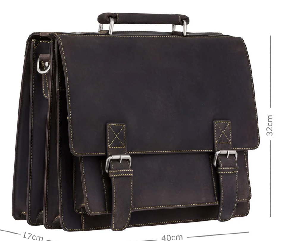 Visconti Leather Bag HERCULES Brown - Shoulder Bag (Large size)