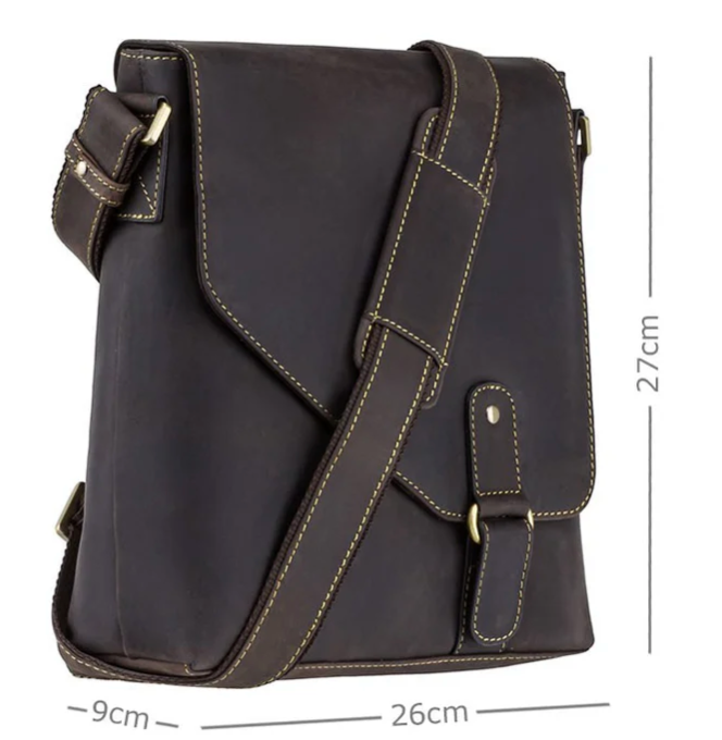 Visconti Leather Bag ASPIN Brown - Shoulder Bag (Medium Size)