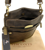 Visconti Leather Bag HEDEN Brown - Cross Body Bag (Medium size)