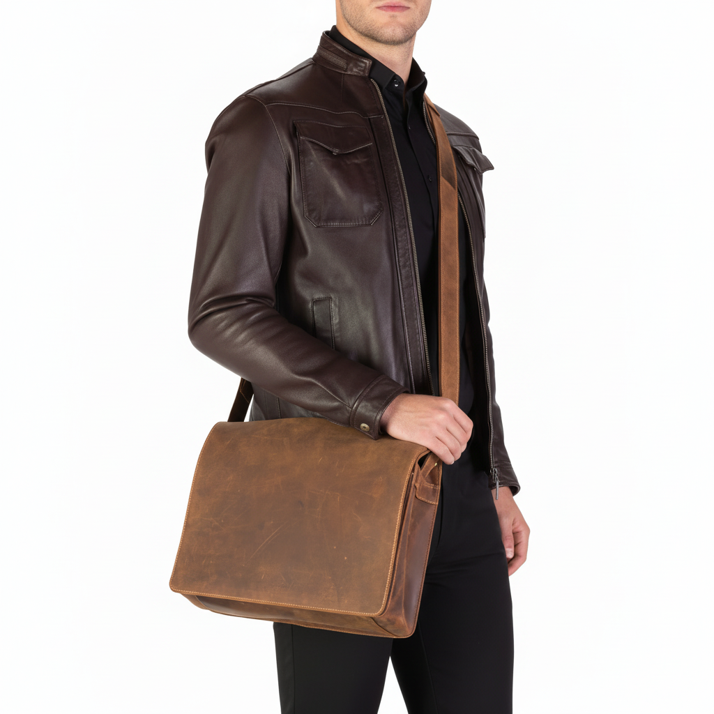 Visconti Leather Bag HARVARD Tan - Shoulder Bag (Large size)