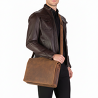 Visconti Leather Bag HARVARD Tan - Shoulder Bag (Large size)