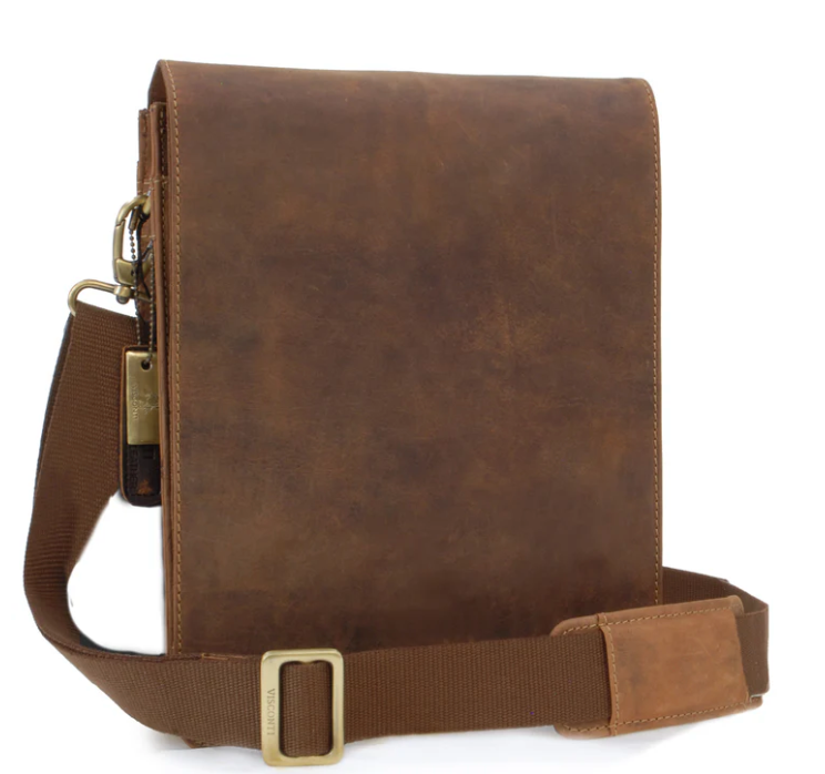 Visconti Leather Bag LEO Tan - Shoulder Bag (Medium size)