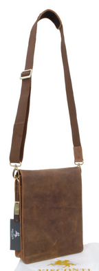 Visconti Leather Bag LEO Tan - Shoulder Bag (Medium size)