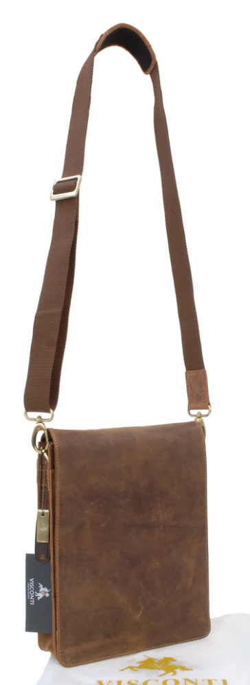 Visconti Leather Bag LEO Tan - Shoulder Bag (Medium size)