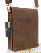 Visconti Leather Bag LEO Tan - Shoulder Bag (Medium size)