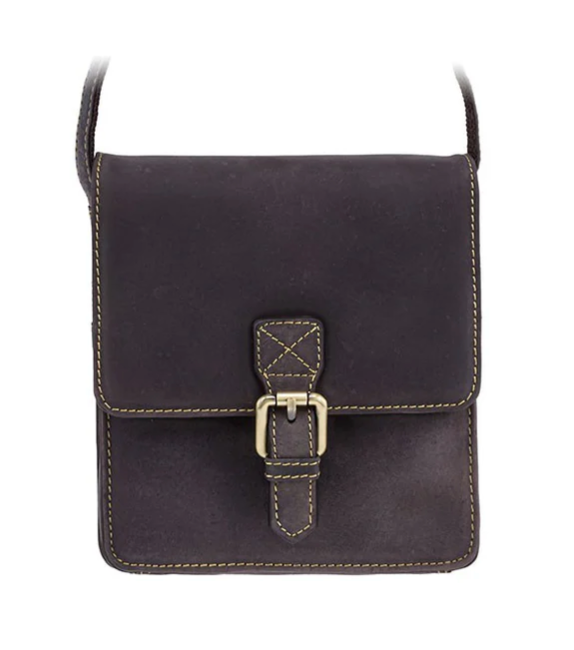 Visconti Leather Bag ROCCA Brown - Shoulder Bag (Small size)