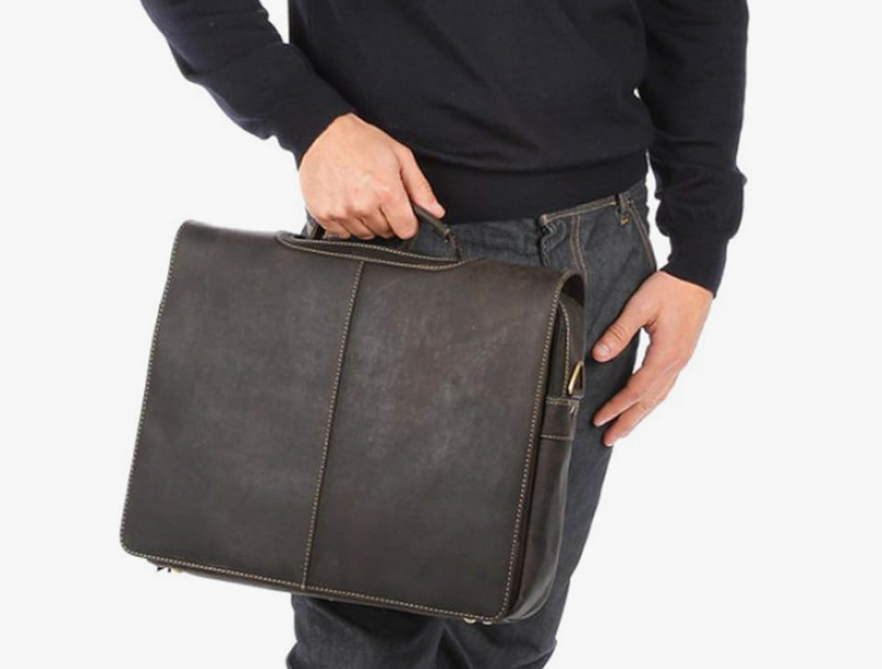 Visconti Leather Bag AUSTIN Brown - Shoulder Bag (Large size)