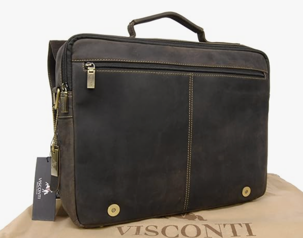 Visconti Leather Bag AUSTIN Brown - Shoulder Bag (Large size)