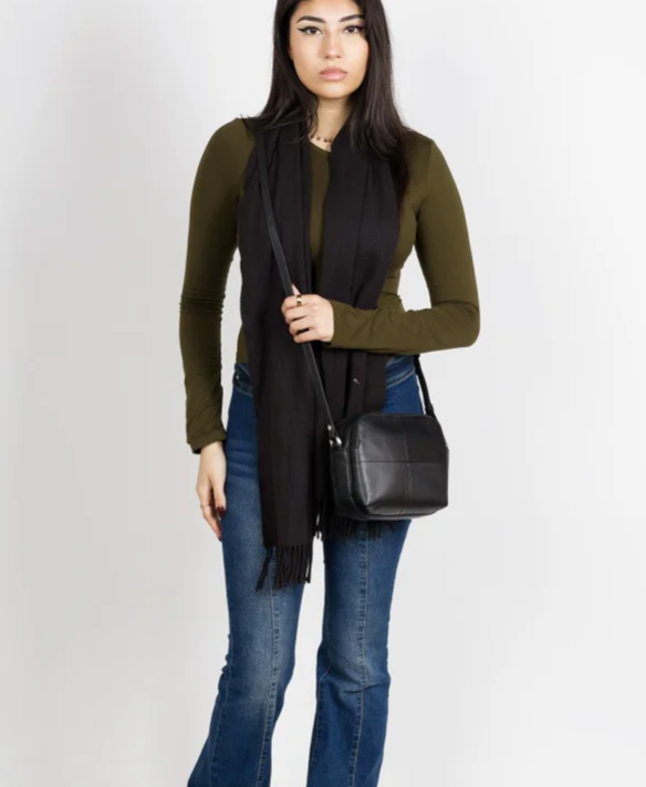 Visconti Leather Bag HOLLY Black - Shoulder Bag (Small size)