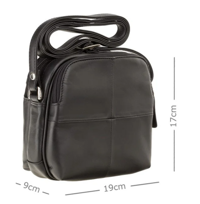 Visconti Leather Bag HOLLY Black - Shoulder Bag (Small size)