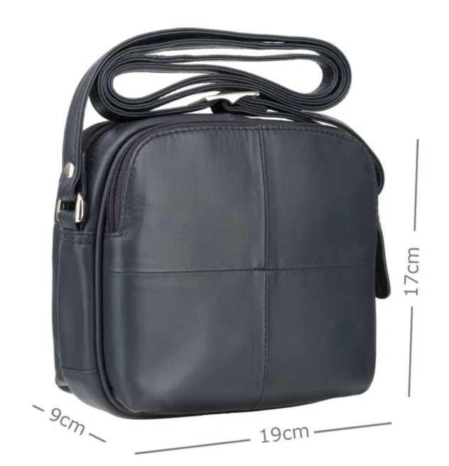 Visconti Leather Bag HOLLY Navy - Shoulder Bag (Small size)