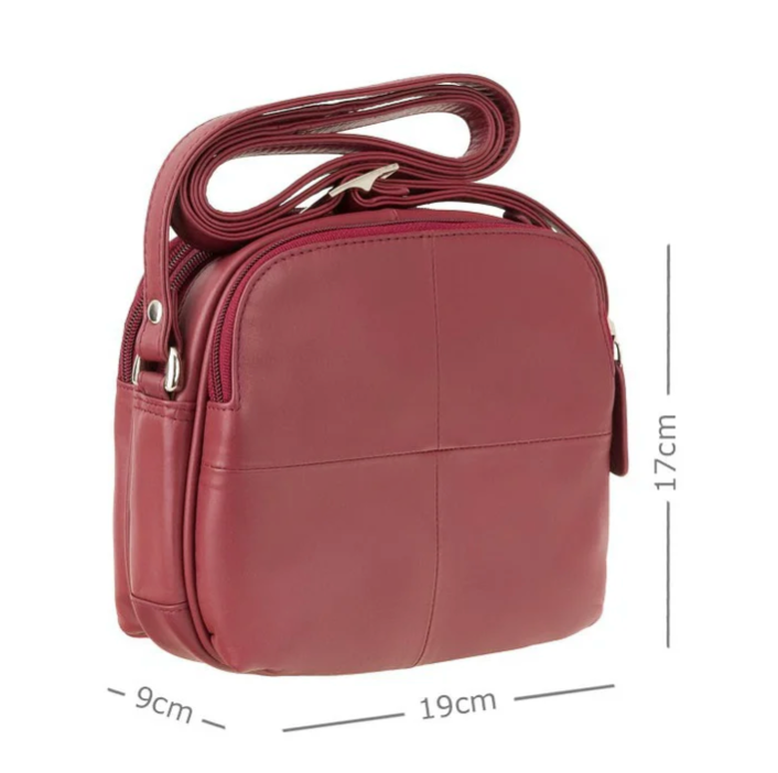 Visconti Leather Bag HOLLY Red - Shoulder Bag (Small size)