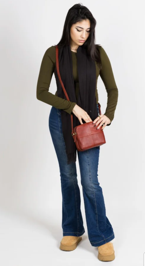 Visconti Leather Bag HOLLY Red - Shoulder Bag (Small size)