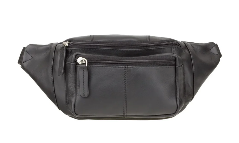 Visconti Leather Bag BUMBAG Black - Hipbag (Small size)