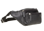 Visconti Leather Bag BUMBAG Black - Hipbag (Small size)