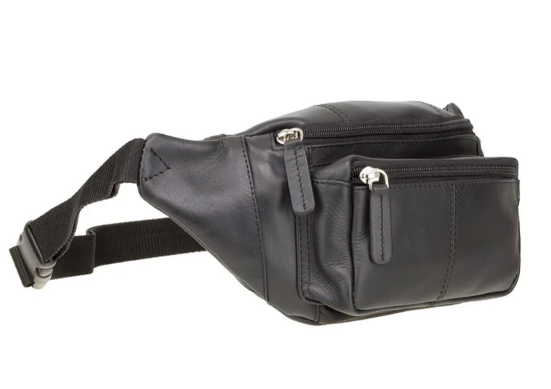 Visconti Leather Bag BUMBAG Black - Hipbag (Small size)