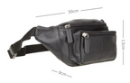 Visconti Leather Bag BUMBAG Black - Hipbag (Small size)