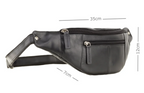 Visconti Leather Bag BUMBAG Black - Hipbag (Small size)
