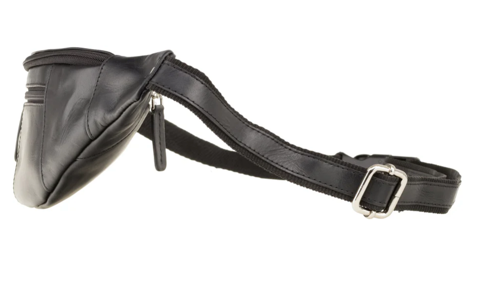 Visconti Leather Bag BUMBAG Black - Hipbag (Small size)