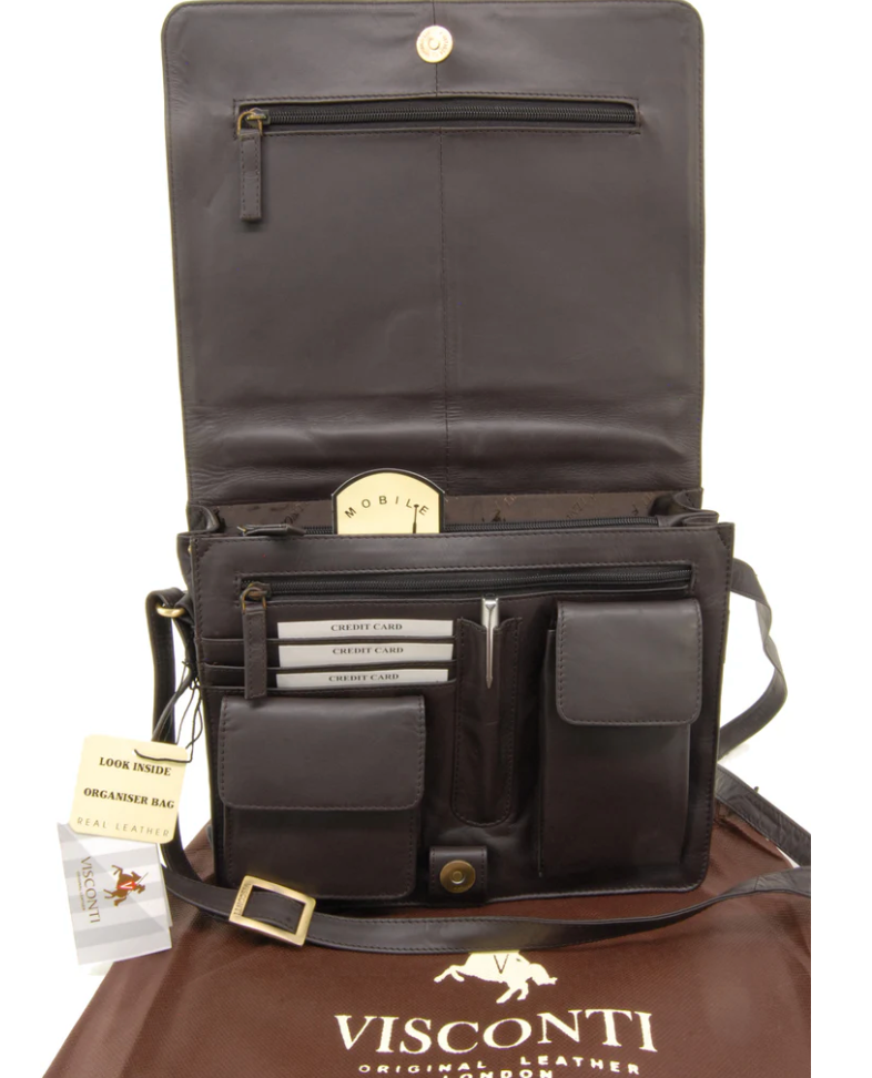 Visconti Leather Bag TESS CHOCO - Shoulder Bag