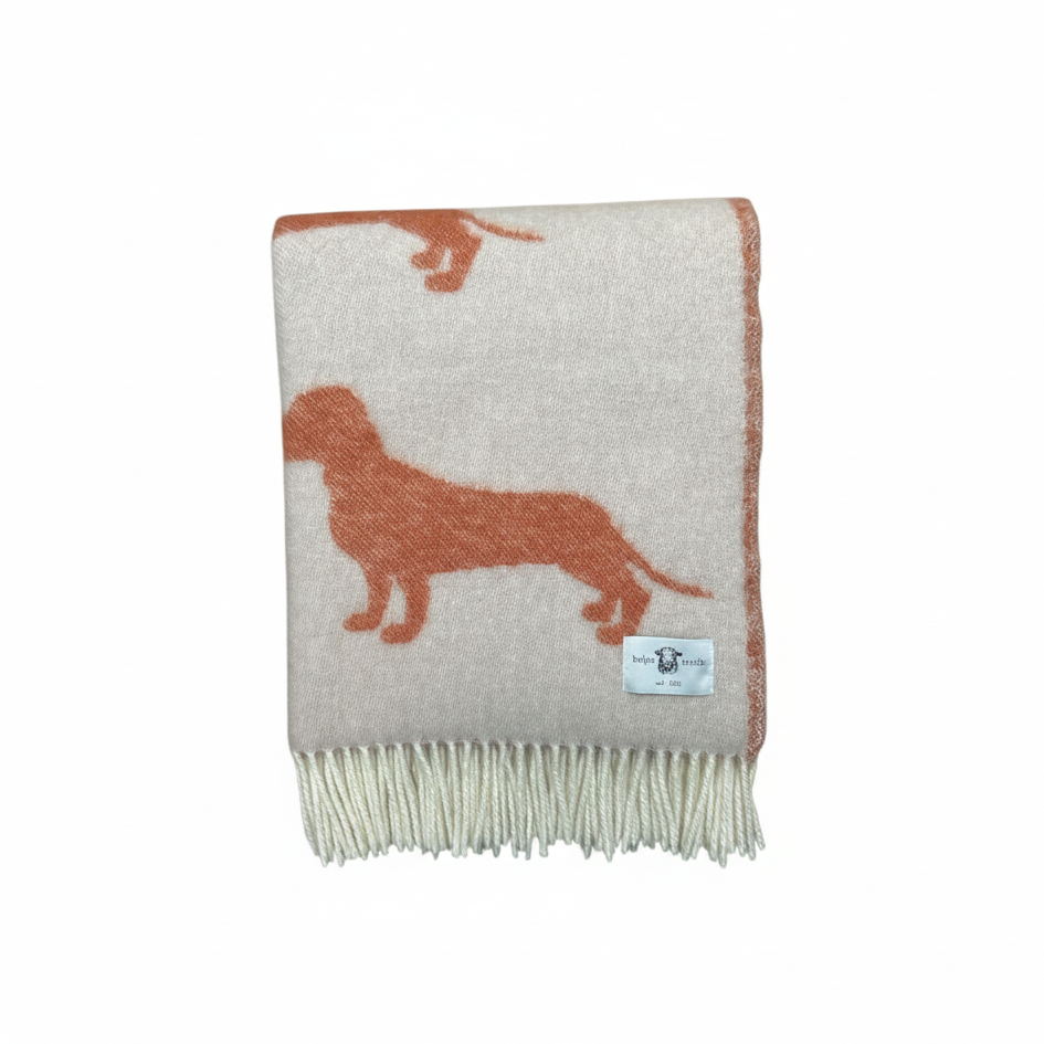 Teckel Plaid Rouille - 100% Laine Vierge
