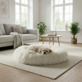 Dog Baskets White - Natural Sheepskin