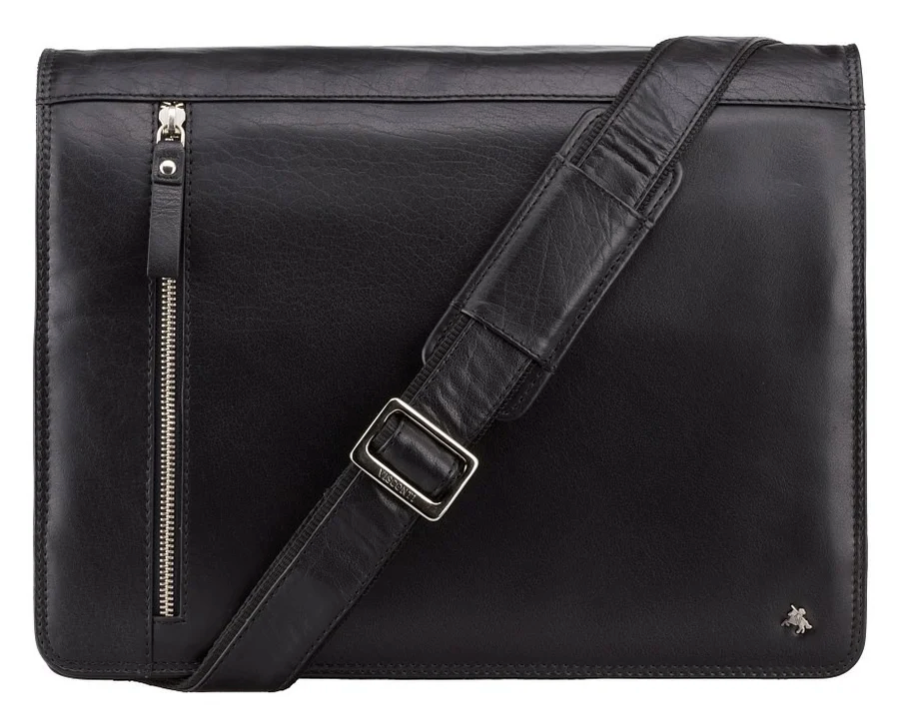 Visconti Leather Bag CARTER Black - Shoulder Bag