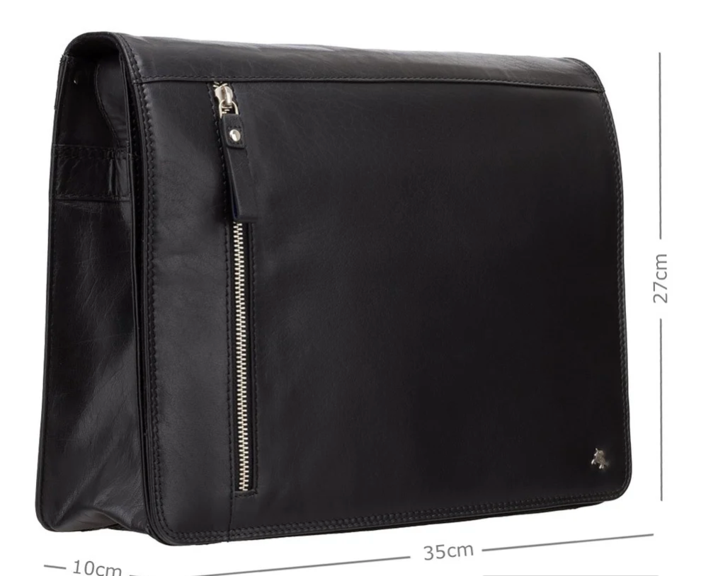 Visconti Leather Bag CARTER Black - Shoulder Bag