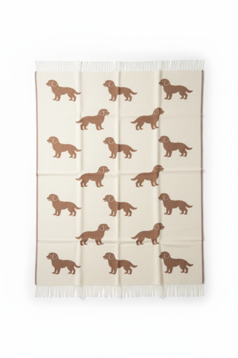 Plaid Teckel Terracotta – 100 % Laine Vierge