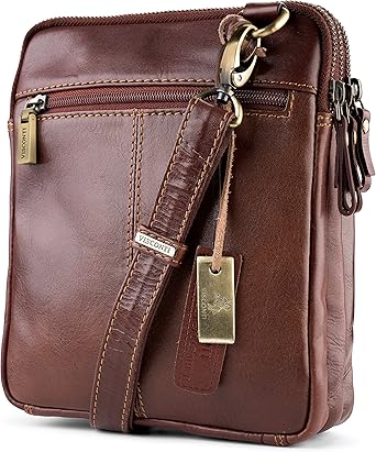 Visconti Leather Bag S-4 TAN - Shoulderbag