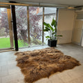 Handmade Natural Sheepskin Rug - Brown Long Hair Special