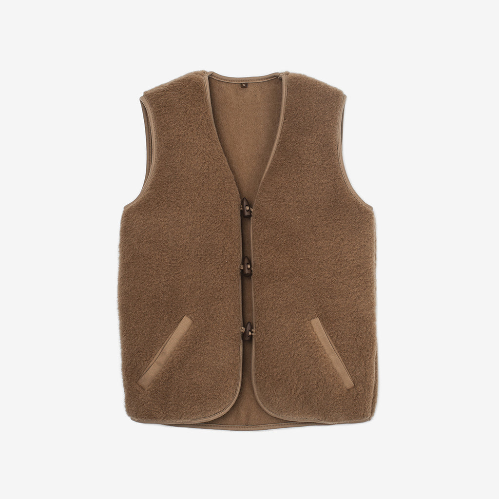 Belpo Merino/Camel Wool Bodywarmer - Brown
