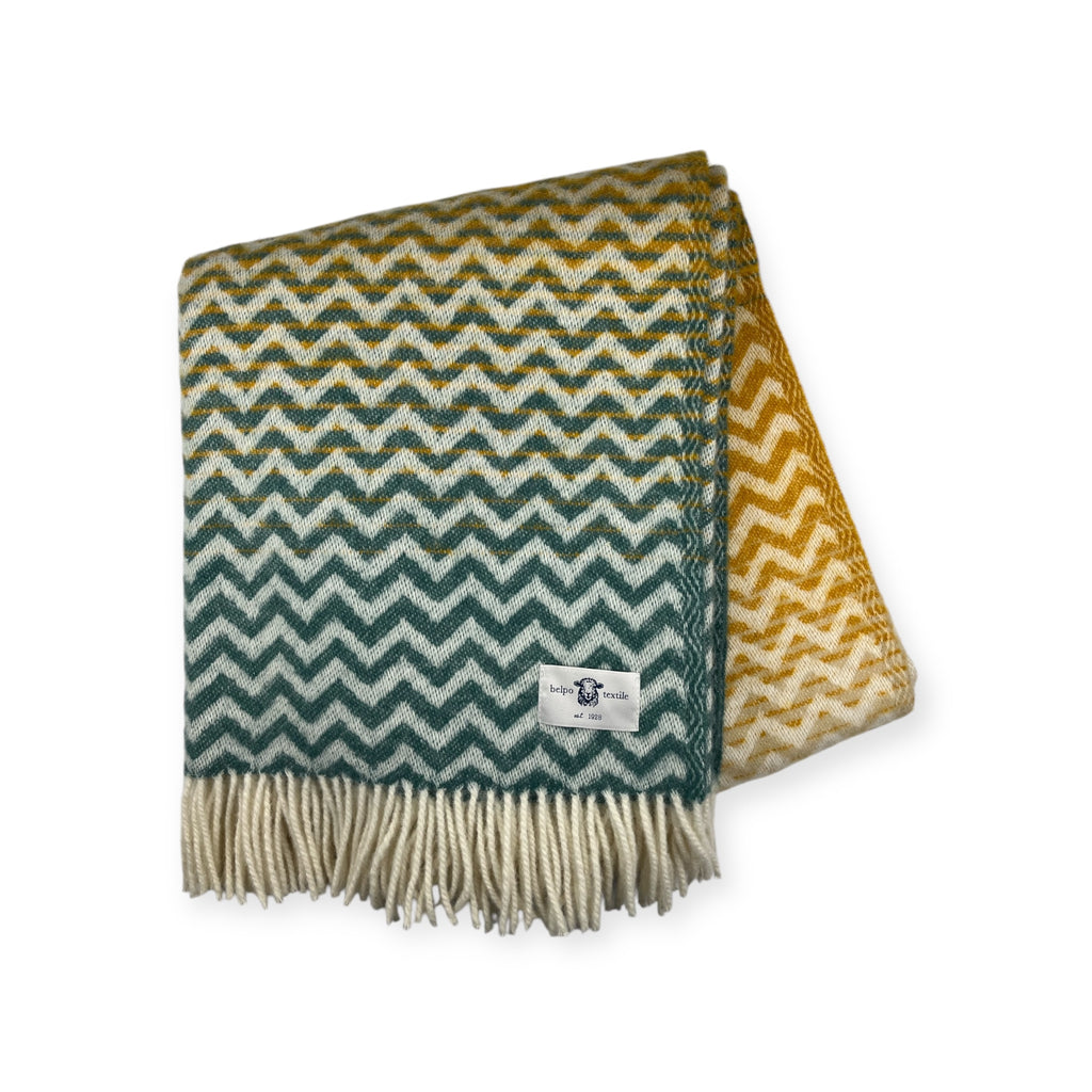 ZigZag Plaid - 100 % reine Schurwolle